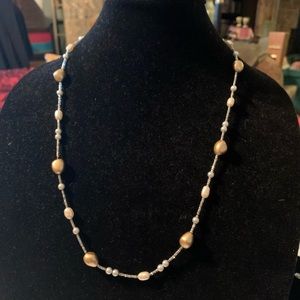 Pearl and Gold Beaded Necklace